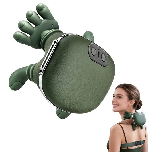 Aedwdpe Electric Bionic Hand Neck & Shoulder Massager - 3D Kneading, Heating, Rechargeable Battery Powered, Wireless, Portable, Adjustable Speed, Lightweight, Unisex, Multi-Area Deep Tissue Pain Relief, Easy Control