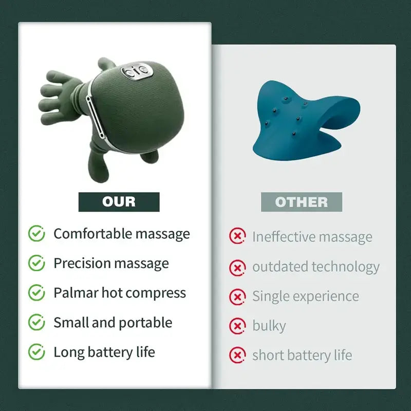 Aedwdpe Electric Bionic Hand Neck & Shoulder Massager - 3D Kneading, Heating, Rechargeable Battery Powered, Wireless, Portable, Adjustable Speed, Lightweight, Unisex, Multi-Area Deep Tissue Pain Relief, Easy Control
